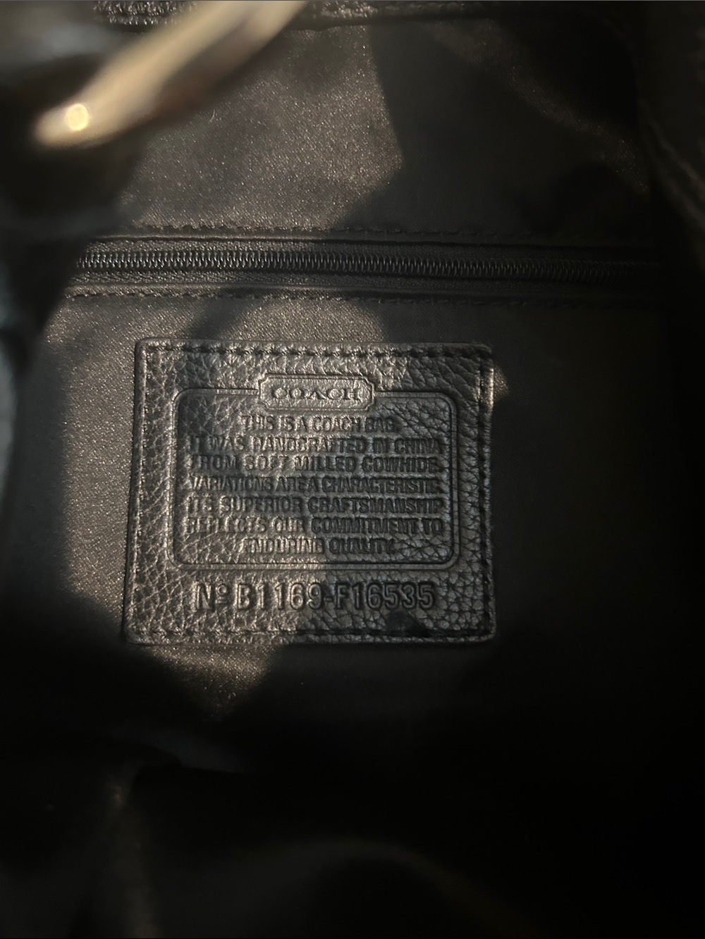 Coach Black Leather Shoulder Bag with Silver Hardware - Picture 3 of 5